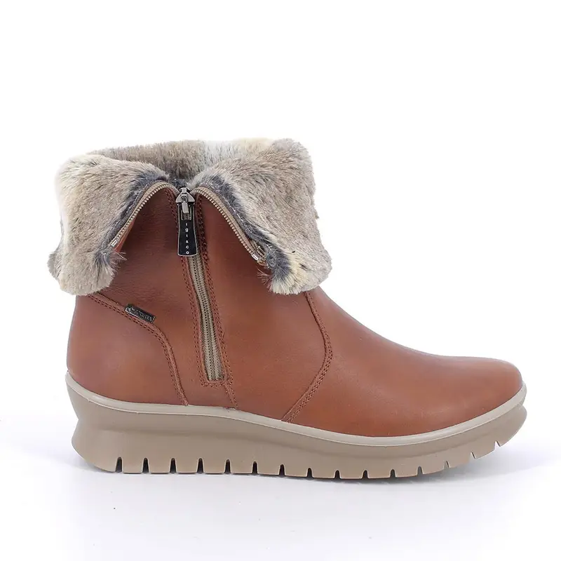 Stivaletti gore-tex da donna marrone con zip