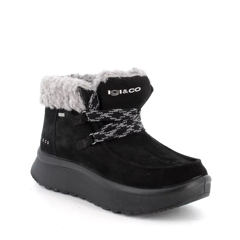 Stivaletti gore-tex da donna nero con lacci miniatura 2