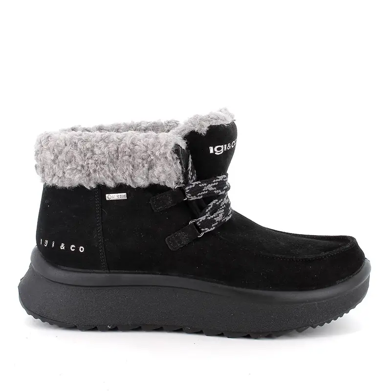 Stivaletti gore-tex da donna nero con lacci