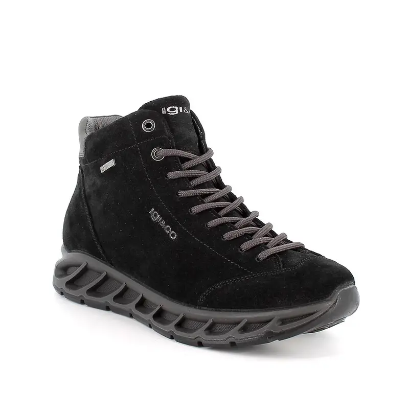 Stivaletti gore-tex da donna nero con lacci miniatura 2