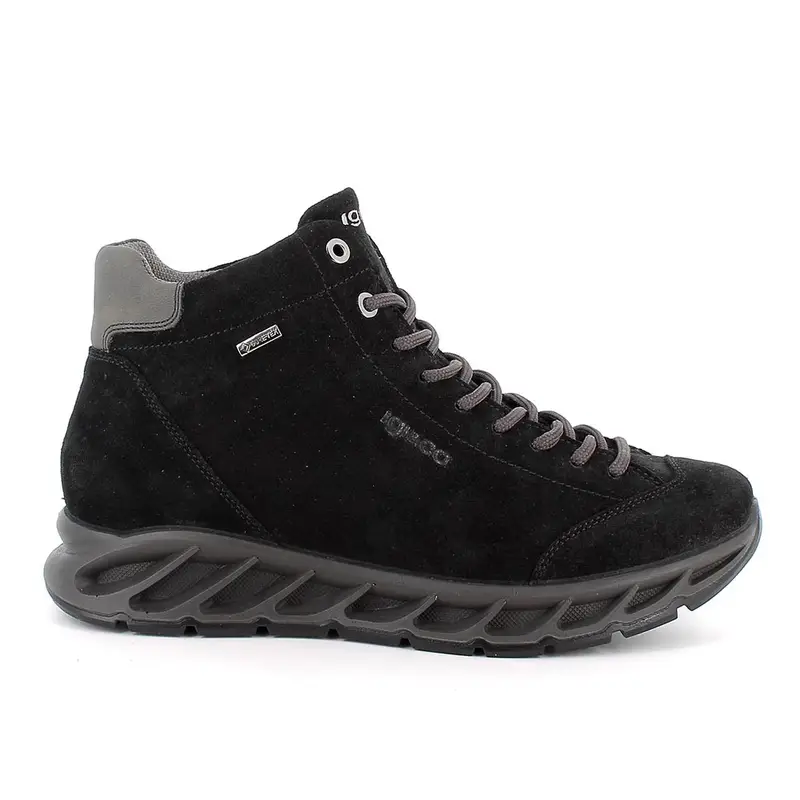 Stivaletti gore-tex da donna nero con lacci