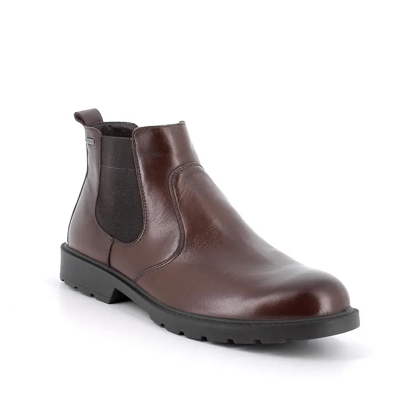 Stivaletti gore-tex da uomo marrone con zip miniatura 2