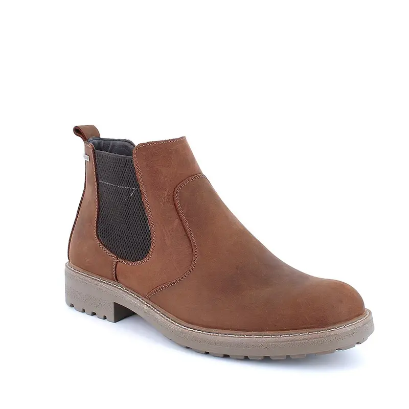 Stivaletti gore-tex da uomo marrone con zip miniatura 2