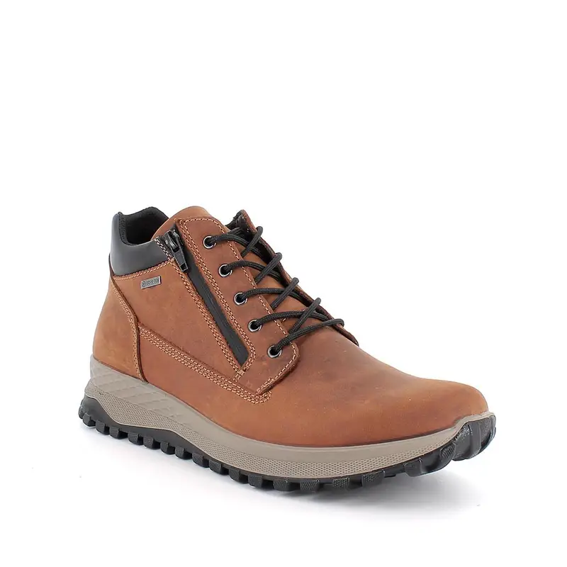 Stivaletti gore-tex da uomo marrone con zip miniatura 2