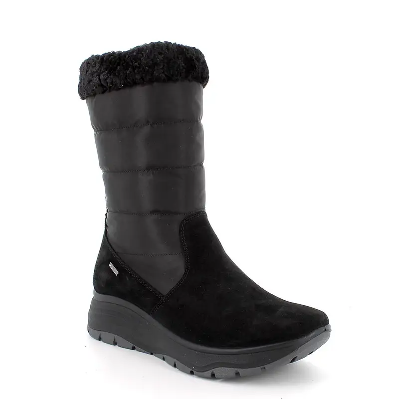 Stivali gore-tex con zeppa da donna nero con zip miniatura 2