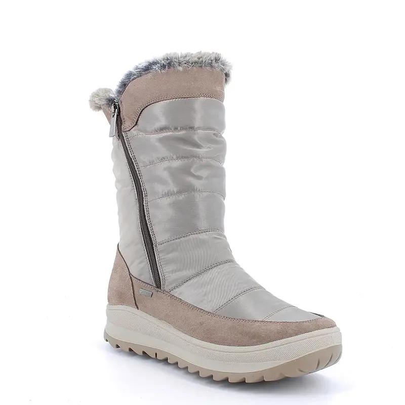 Stivali gore-tex da donna beige con zip miniatura 2