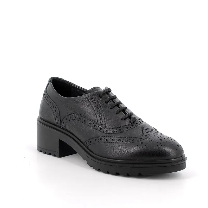 Stringate con tacco da donna nero con lacci miniatura 2