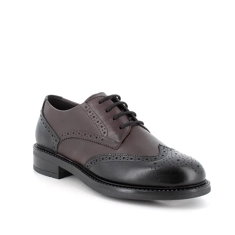 Stringate da donna marrone e nero con lacci miniatura 2