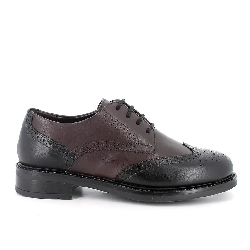 Stringate da donna marrone e nero con lacci