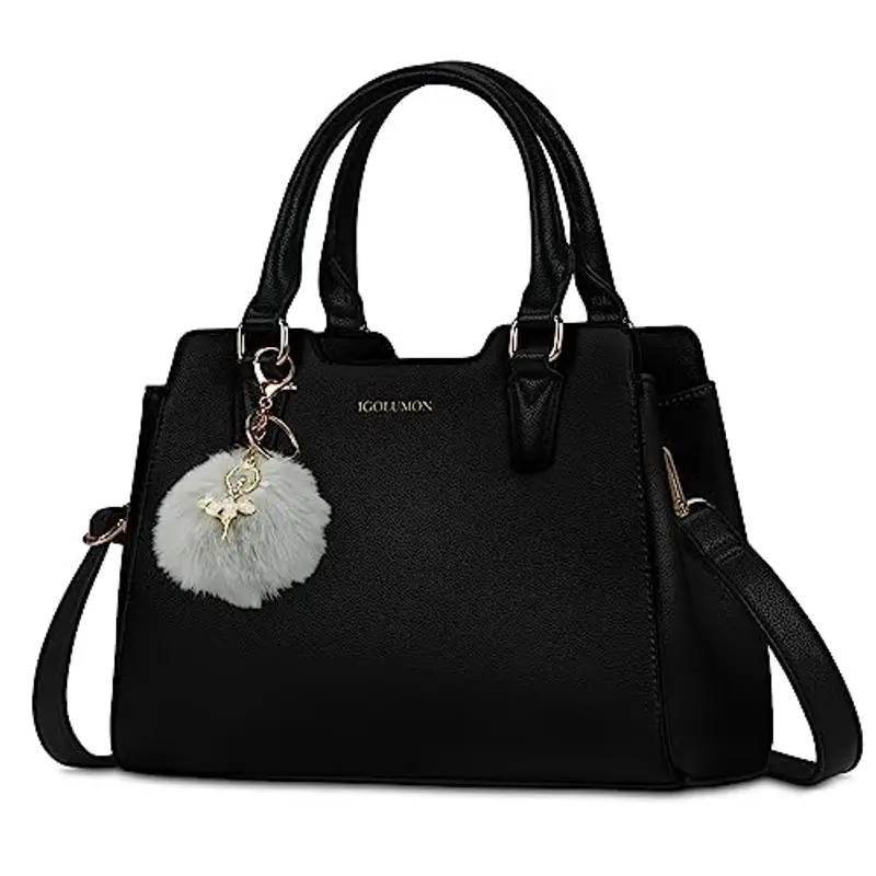 IGOLUMON Borsa Donna Borse in Pelle Borsa Mano Donna Grande Lavoro Tote Bag Università Tracolla Borsetta Tracolla Media Borsette a Spalla Firmate in Saldo Nero