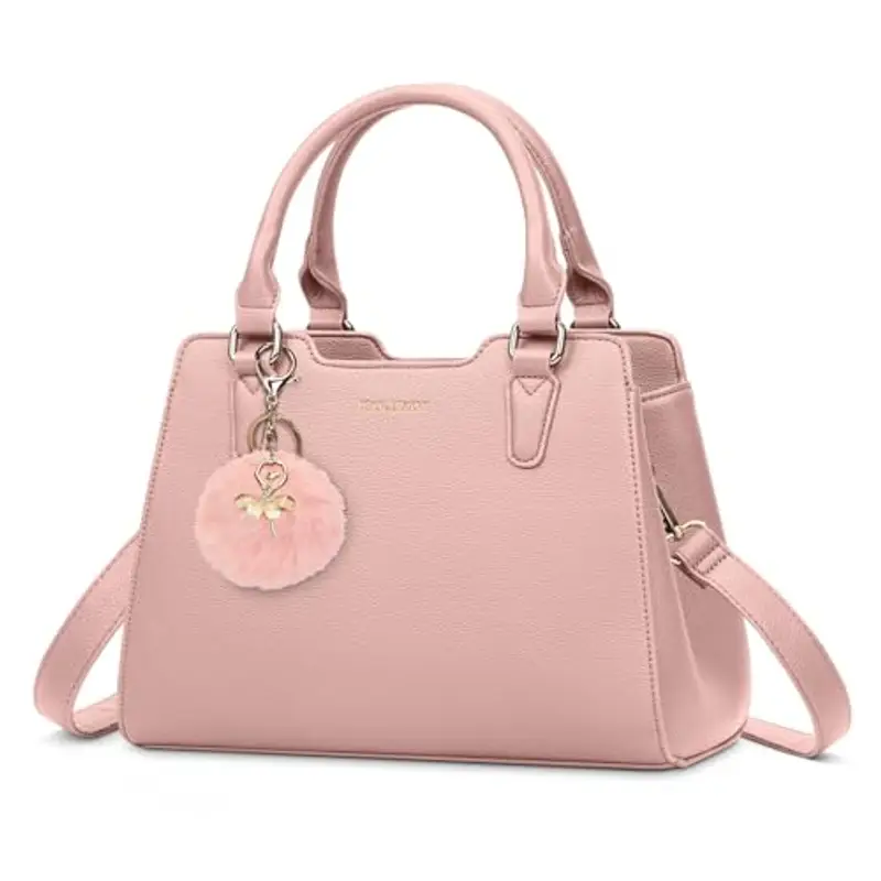 IGOLUMON Borsa Donna Borse in Pelle Borsa Mano Donna Grande Lavoro Tote Bag Università Tracolla Borsetta Tracolla Media Borsette a Spalla Firmate in Saldo Rosa