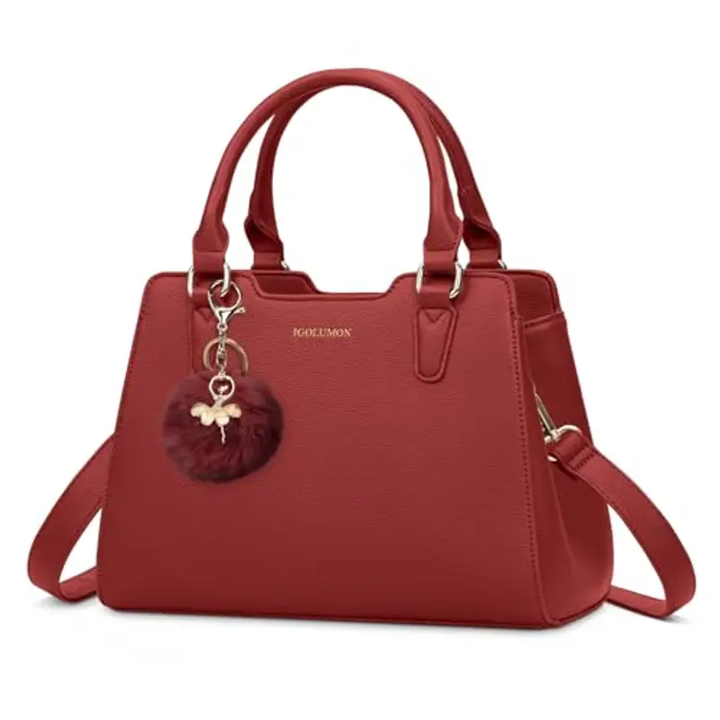 IGOLUMON Borsa Donna Borse in Pelle Borsa Mano Donna Grande Lavoro Tote Bag Università Tracolla Borsetta Tracolla Media Borsette a Spalla Firmate in Saldo Rosso