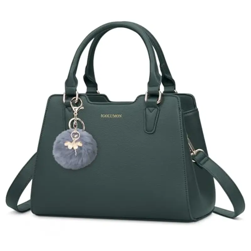 IGOLUMON Borsa Donna Borse in Pelle Borsa Mano Donna Grande Lavoro Tote Bag Università Tracolla Borsetta Tracolla Media Borsette a Spalla Firmate in Saldo Verde