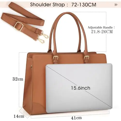 IGOLUMON Borsa Donna Tote Bag Università Borsa Porta PC 15.6 Pollici per Computer Grande Borsa Lavoro Donna in Pelle PU miniatura 2