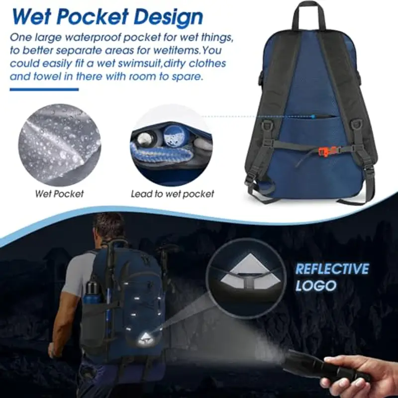 IGOLUMON Zaino Trekking 40 Litri Ultraleggero Pieghevole Zaino Montagna Uomo Donna miniatura 3