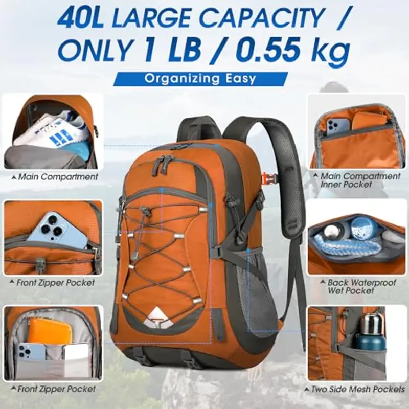 IGOLUMON Zaino da viaggio Donna Arancione 1918745 miniatura 2