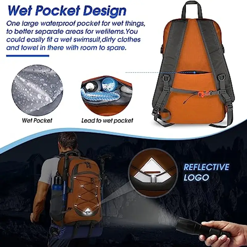 IGOLUMON Zaino da viaggio Donna Arancione 1918745 miniatura 3