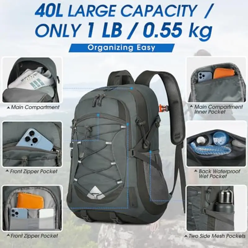 IGOLUMON Zaino da viaggio Uomo Grigio 1918754 miniatura 2