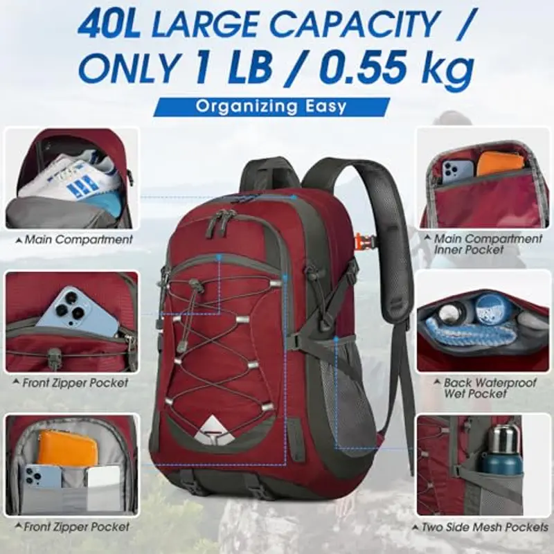 IGOLUMON Zaino da viaggio Uomo Rosso 1918750 miniatura 2