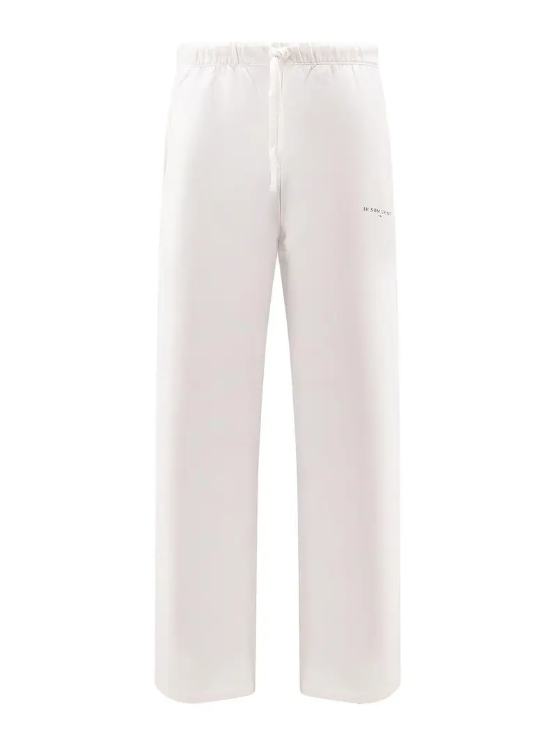 Pantaloni Jogging In Cotone Bianco