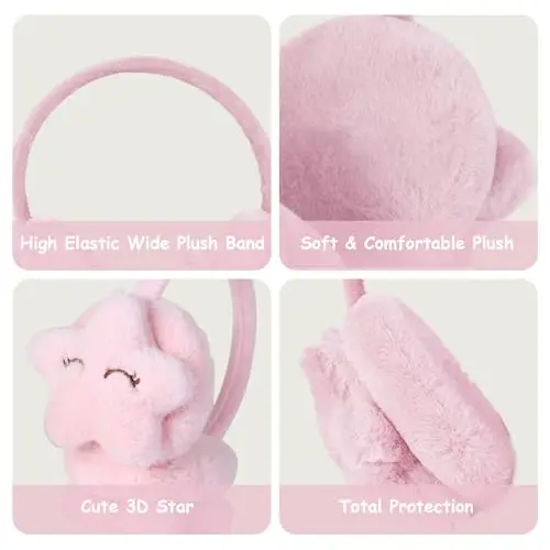 IHCEMIH Paraorecchie per Ragazze e Ragazzi, Soffici e Regolabili, Accessori Invernali, Morbidi Paraorecchie da Corsa miniatura 3