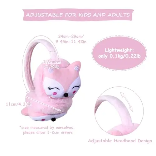 IHCEMIH Paraorecchie per ragazze e ragazzi, soffici paraorecchie regolabili, accessori invernali, morbidi paraorecchie miniatura 2