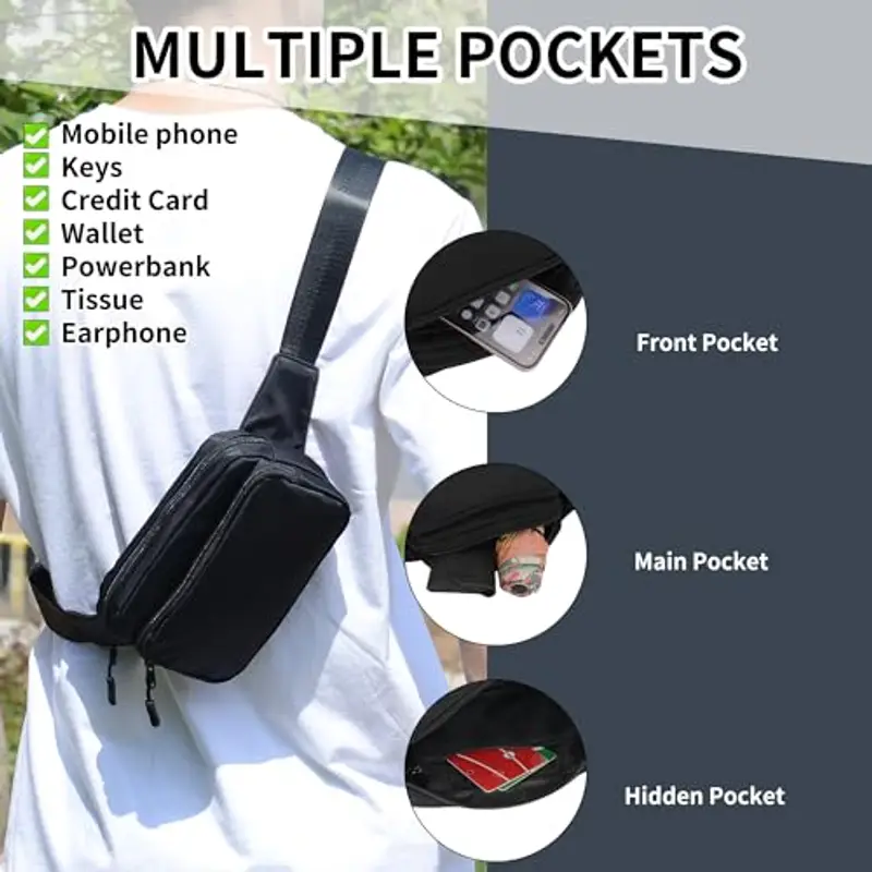 IHIGOGOFA Marsupio Uomo Nero 1214329 miniatura 2