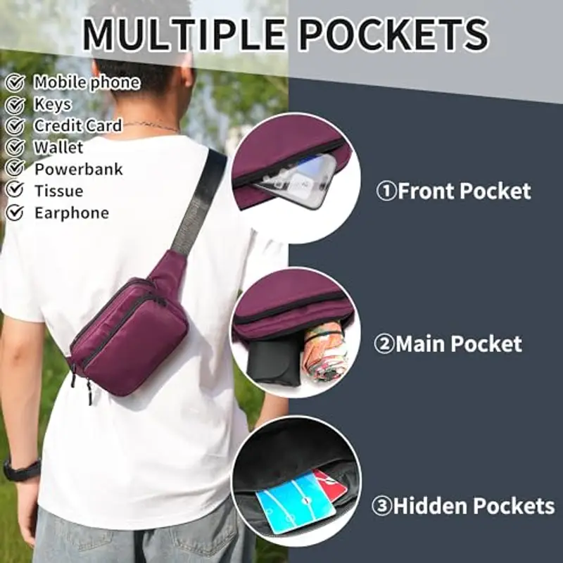 IHIGOGOFA Marsupio Uomo Viola 1599300 miniatura 2