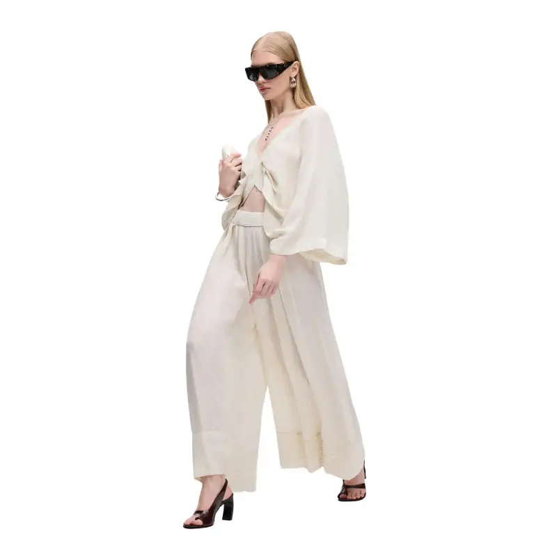 Pantaloni palazzo plissettati donna Ikikiz