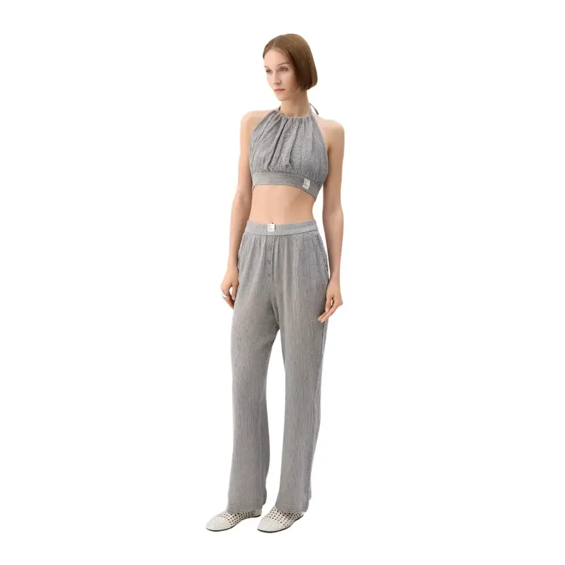 Top crop stropicciato donna Ikikiz