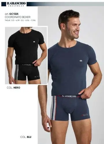 Completo uomo con t-shirt e boxer Il Granchio GC1325B