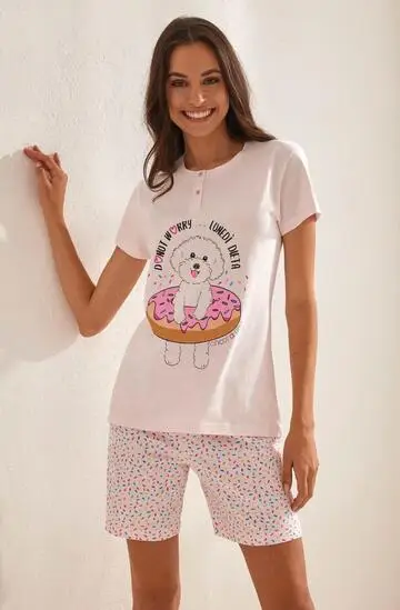 Pigiama donna a manica corta in jersey di cotone Il Granchio Lady GP5102