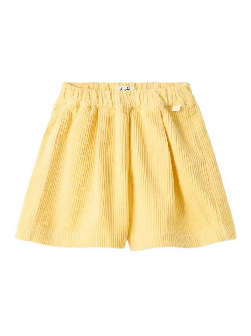 Shorts In Velluto A Coste Giallo