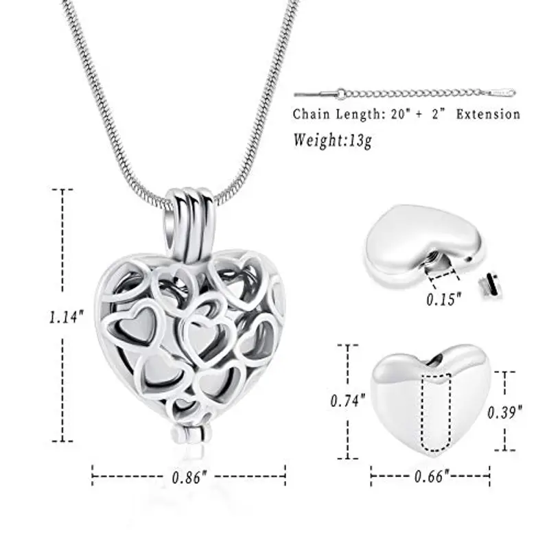 Il più nuovo cilindro a forma di proiettile urna funeraria in acciaio INOX gioielli ciondolo ceneri Keepsake Funeral & miniatura 2