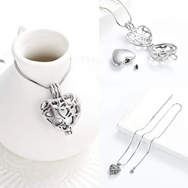 Il più nuovo cilindro a forma di proiettile urna funeraria in acciaio INOX gioielli ciondolo ceneri Keepsake Funeral & miniatura 3