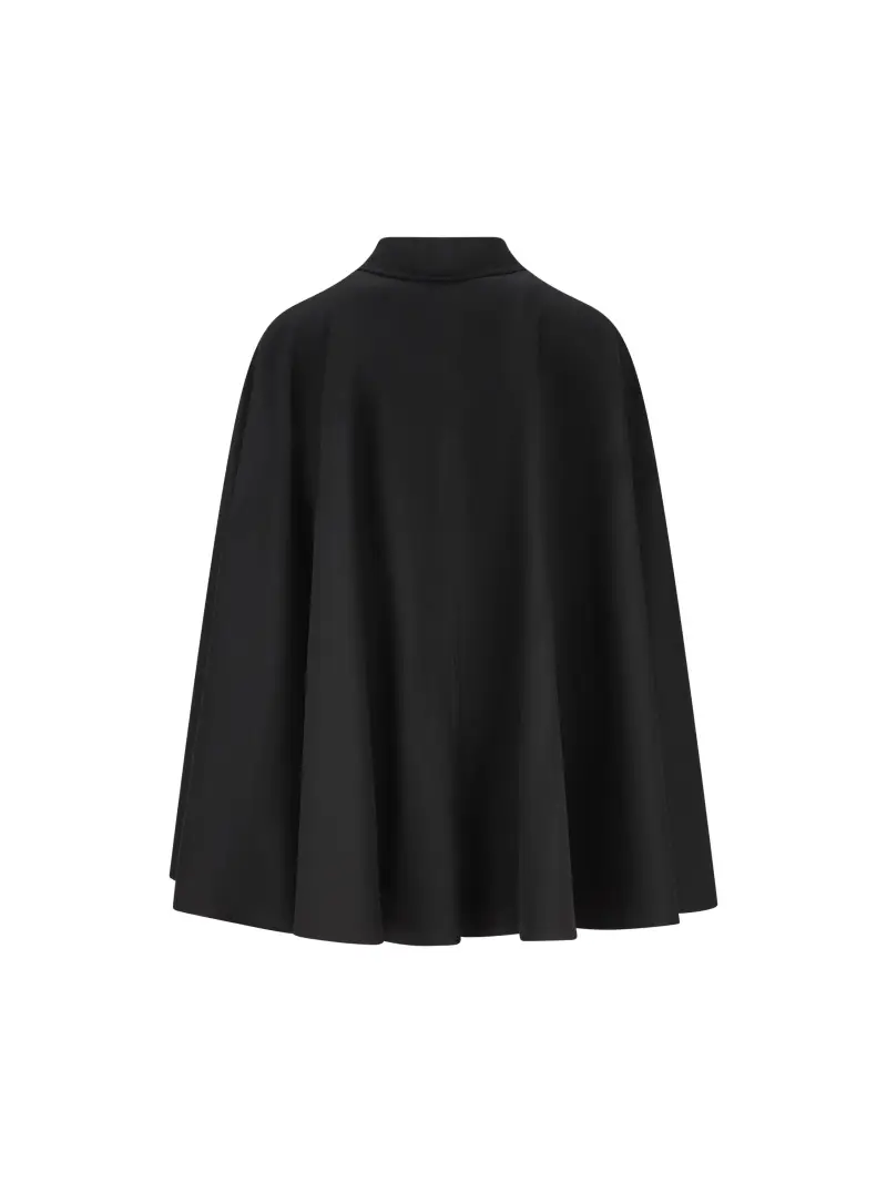 Tabarro Corto In Lana NERO miniatura 2