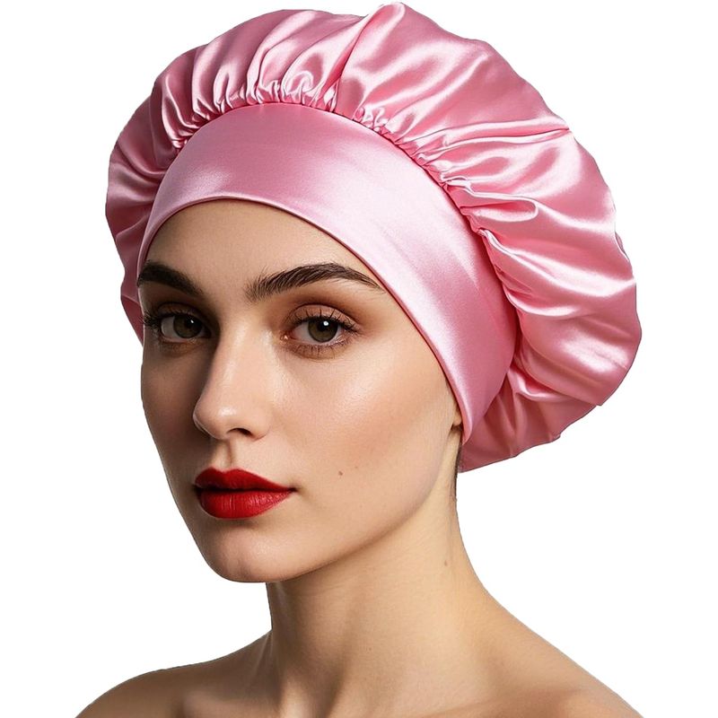 ILAMVIE Cuffia Seta Capelli Ricci Rosa