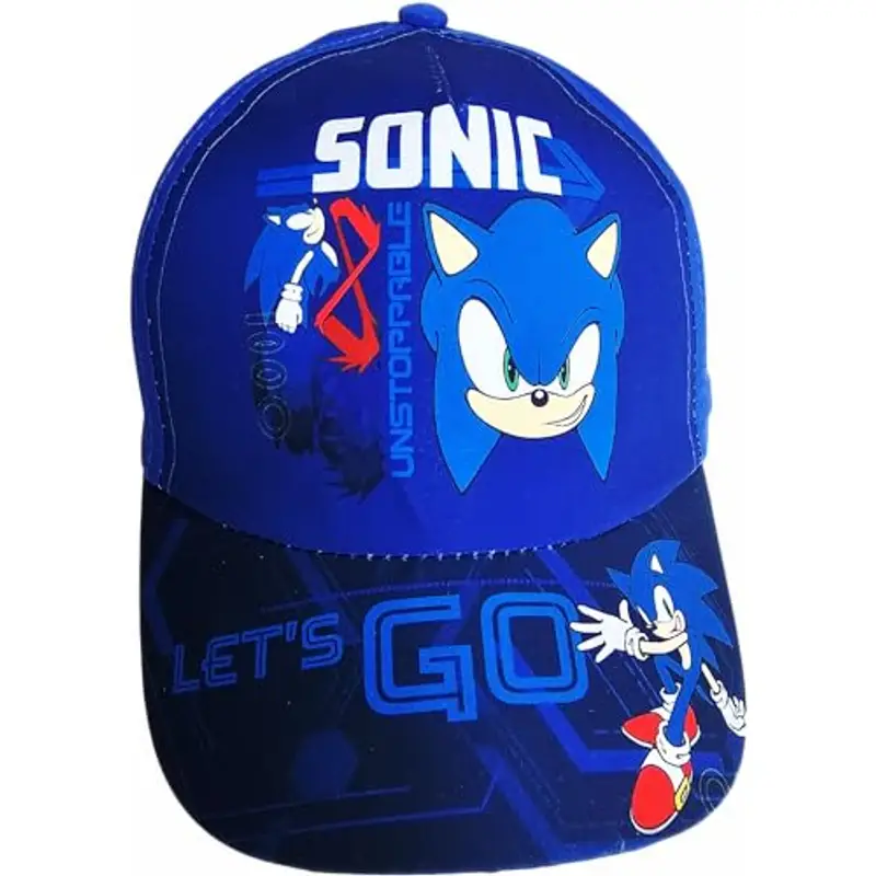 ILS I LOVE SHOPPING Cappello con Visiera da Ragazzo/Bambino Berretto da Baseball Regolabile per Sonic Azzurro
