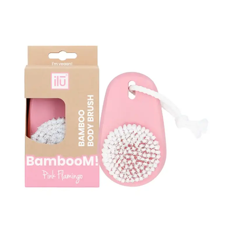 Spazzola Ilu Bamboom pulizia corpo rosa fenicottero 1 U