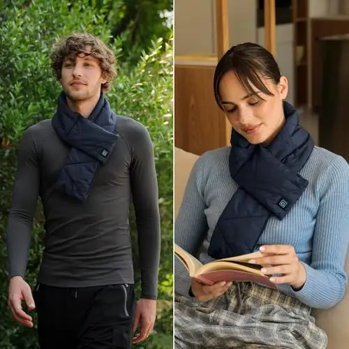 Imetec Heat On The Go Puffer Scarf - Sciarpa Riscaldante Cordless 3 Temperature, Blu - Calore Extra per Collo e miniatura 3
