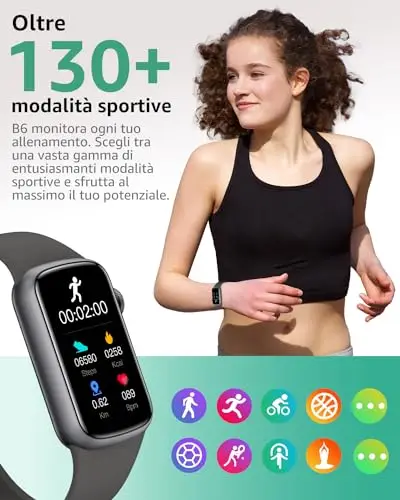 IMFRCHCS Fitness Tracker, 1, 47 pollici, display HD con 137 + modalità sportive, Smart Watch con monitor del sonno miniatura 3