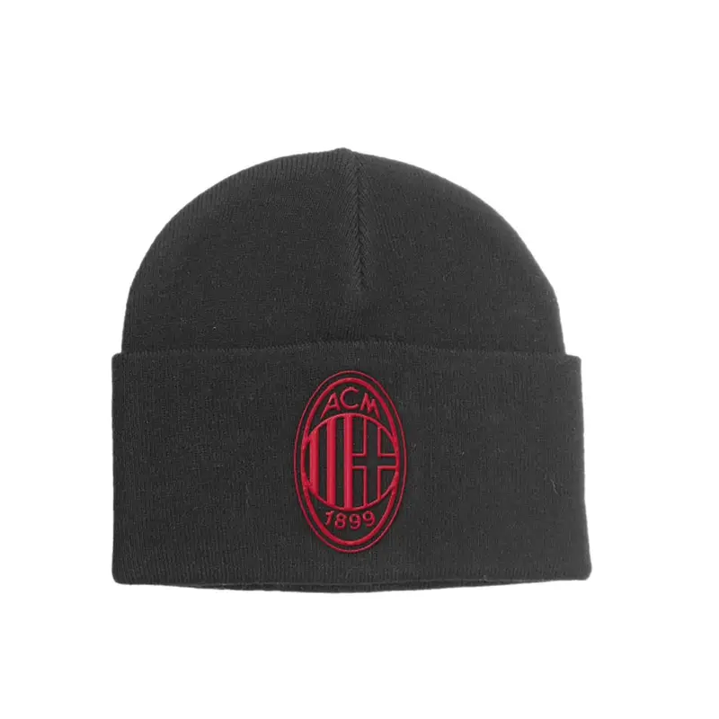 Berretto Calcio Milan 3D Jacquard Nero Rosso Uomo TU