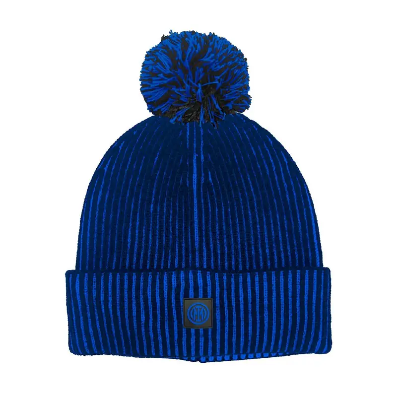 Cuffia Inter Ponpon Bicolore Nero Azzurro TU