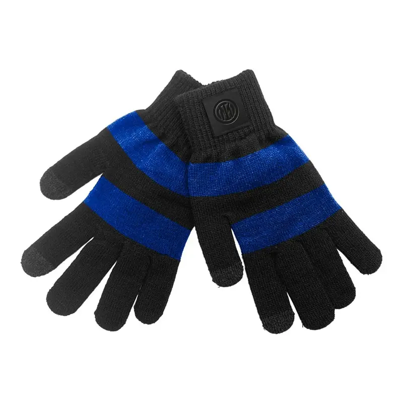 Guanti Calcio Milan Righe Nero Rosso Uomo TU