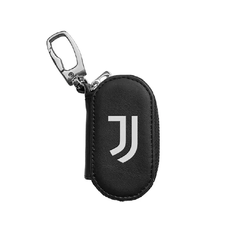 Portachiavi Calcio Juve Pelle Zip Nero Bianco Uomo TU