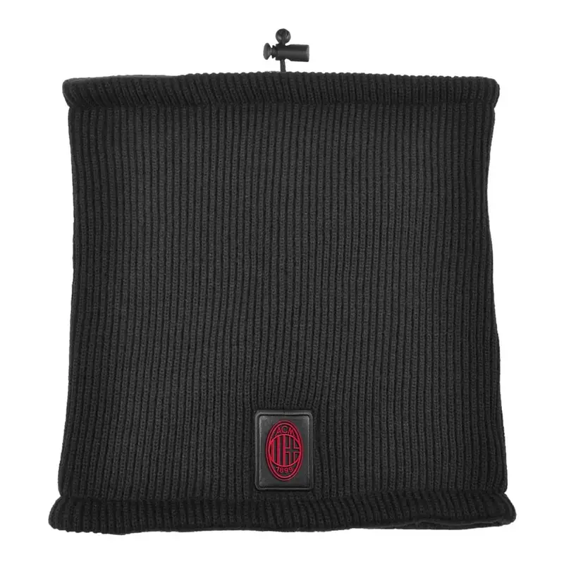 Scaldacollo Milan Patch Pelle Nero Rosso Uomo TU