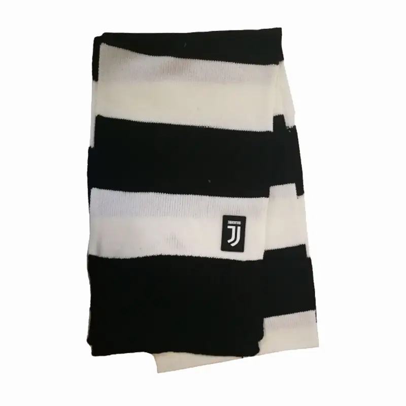 Sciarpa Calcio Juve Righe Nero Bianco Uomo TU