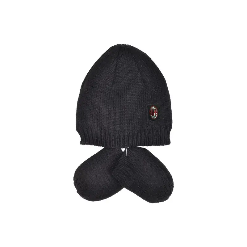 Set Berretto E Guanti Milan Nero Rosso Baby 6-12M