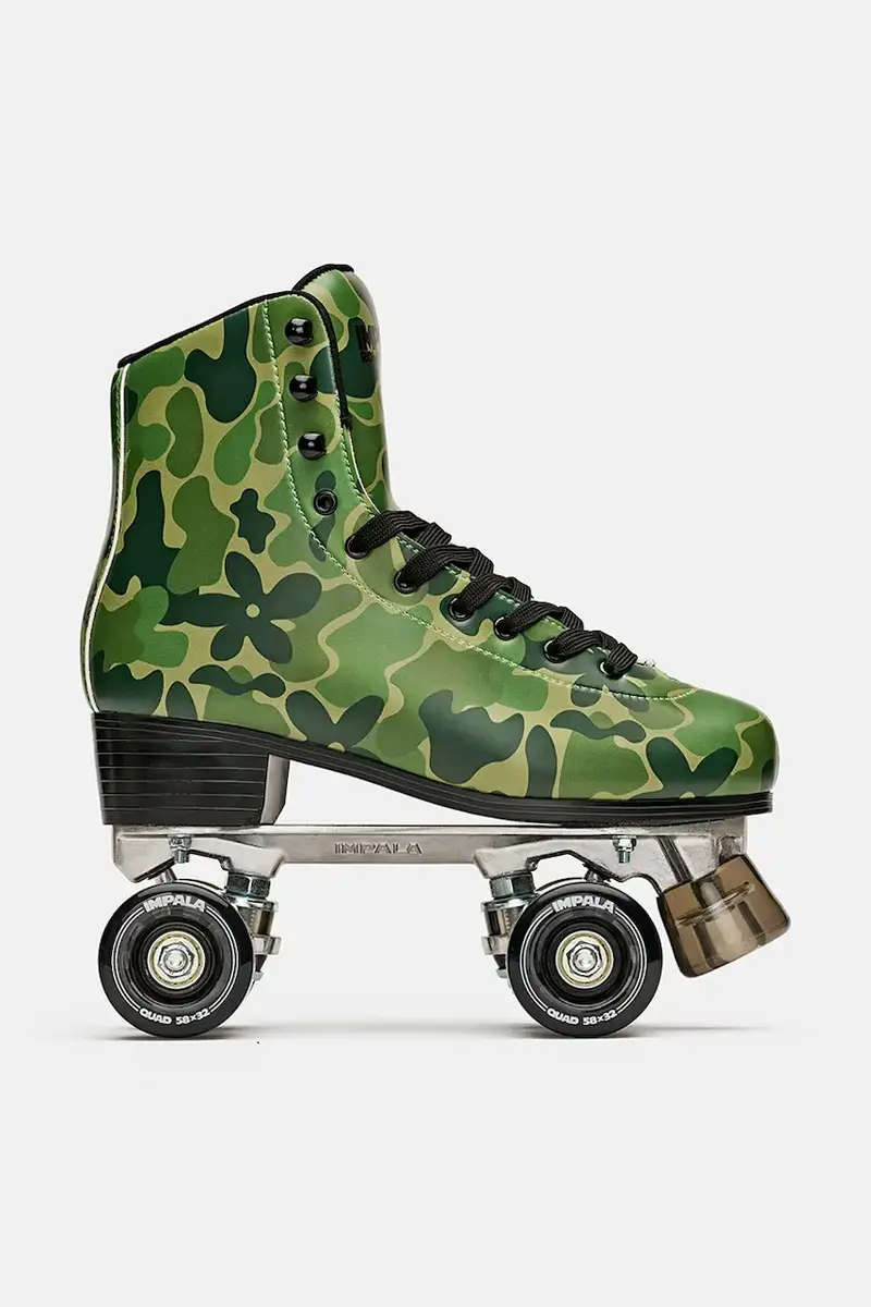 pattini a rotelle Quad Rollerskate colore verde