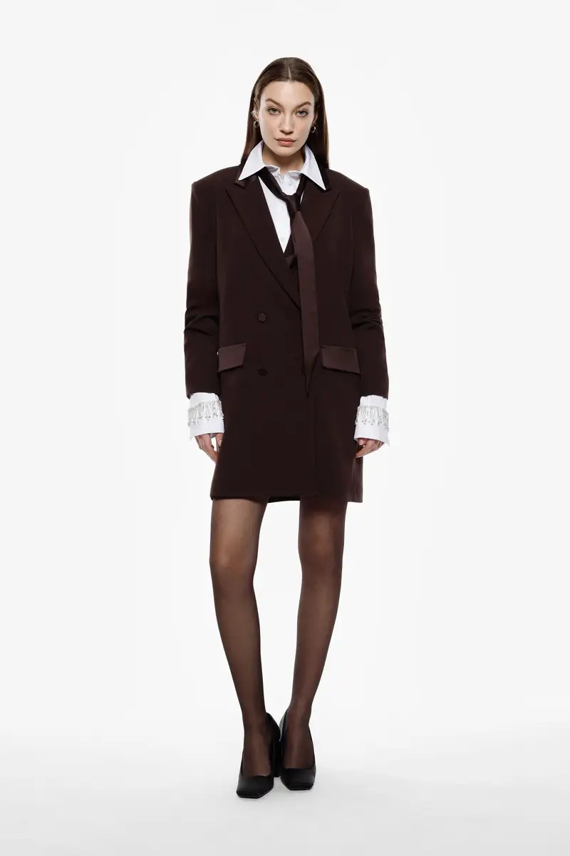 Abito corto doppiopetto con collo classico Moro miniatura 2